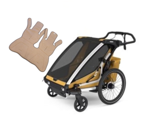 OKAZJA!!!!!! Przyczepka rowerowa dla dziecka, podwójna - Thule Chariot Sport 2 double  G3 - Natural Gold + wkładka Simple Wool