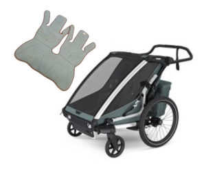 OKAZJA!!!!!! Przyczepka rowerowa dla dziecka, podwójna - Thule Chariot Cross 2 double G3 - Dark Slate + wkładka Simple Wool