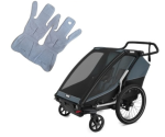 OKAZJA!!!!! Przyczepka rowerowa dla dziecka, podwójna - THULE Chariot Cab - Dark Slate + Wkładka Simple Wool