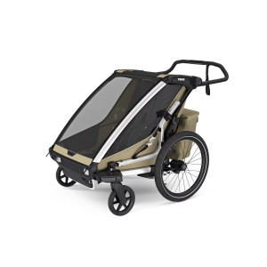 Przyczepka rowerowa dla dziecka, podwójna - Thule Chariot Cross 2 double G3 - Faded Khaki