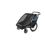 Przyczepka rowerowa dla dziecka, podwójna - THULE Chariot Cab - Dark Slate