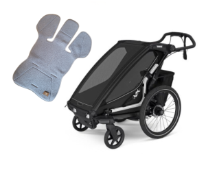 OKAZJA!!!! Przyczepka rowerowa dla dziecka, pojedyncza - Thule Chariot Sport 2 G3 single  - Black + wkładka Simple Wool