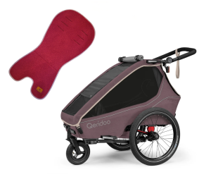 Przyczepka rowerowa Qeridoo Kidgoo 1 Wildberry Violet + wkładka Simple Wool