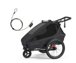 Przyczepka rowerowa Qeridoo Kidgoo 2 Phantom Grey + blokada antykradzieżowa Qeridoo