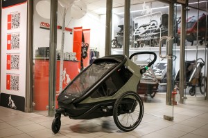 Hamax Outback Next Twin Dusty Green podwójna przyczepka rowerowa