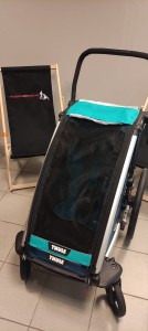 Moskitiera do pojedynczej przyczepki rowerowej Thule Chariot Lite 1 Blue Grass/Black  (starsza kolorystyka)