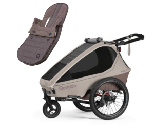 Qeridoo Kidgoo 1 Pro Gen 2 pojedyncza przyczepka rowerowa plus FootMuff Light