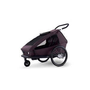 Croozer Ellma 2  Blossom Red  przyczepka rowerowa dla dwójki dzieci + hamak + plecak
